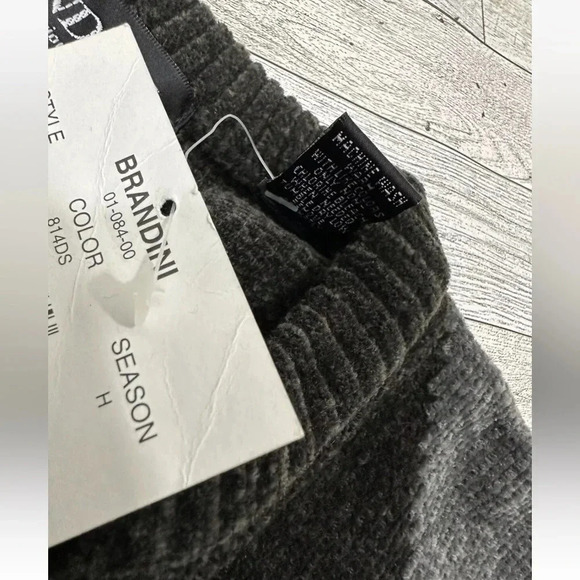 Brandini Knit Gray Long Sleeve Sweater Argyle Pattern Size L - Picture 5 of 5